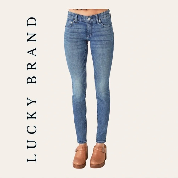 0400W. LUCKY BRAND DENIM JEANS SIZE 2/26 MEDIUM‎ WASH IN COLOR SKINNY STYLE - Picture 1 of 14